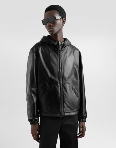 Jakke Dolce & Gabbana Dolce & Gabbana Leather Jacket with Reversible Hood Sort | G9BKULGI909N0000, 3