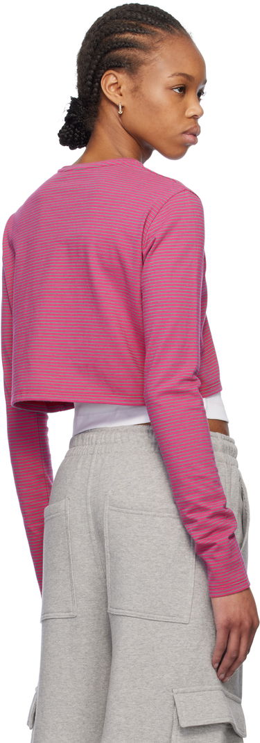 Crop top We11done We11done Striped Cropped T-Shirt Lyserød | WD-TT0-25-716-W-PK, 2