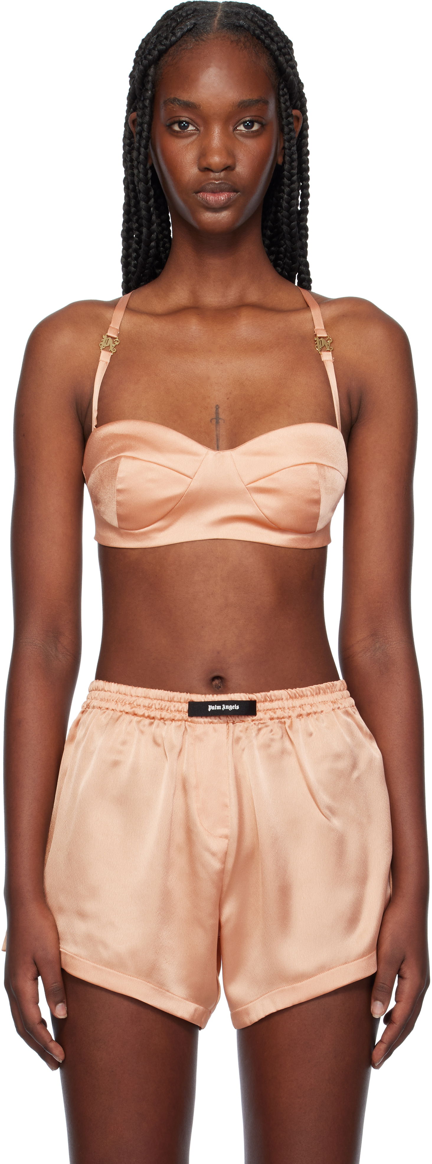Bh Palm Angels Balconette Bra Lyserød | PWUB014F24FAB0023434, 0