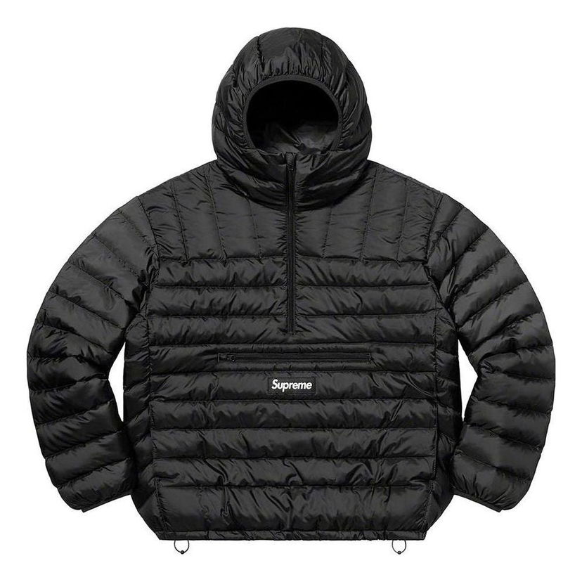 Puffer jakke Supreme Hooded Down Pullover Sort | SUP-FW22-170