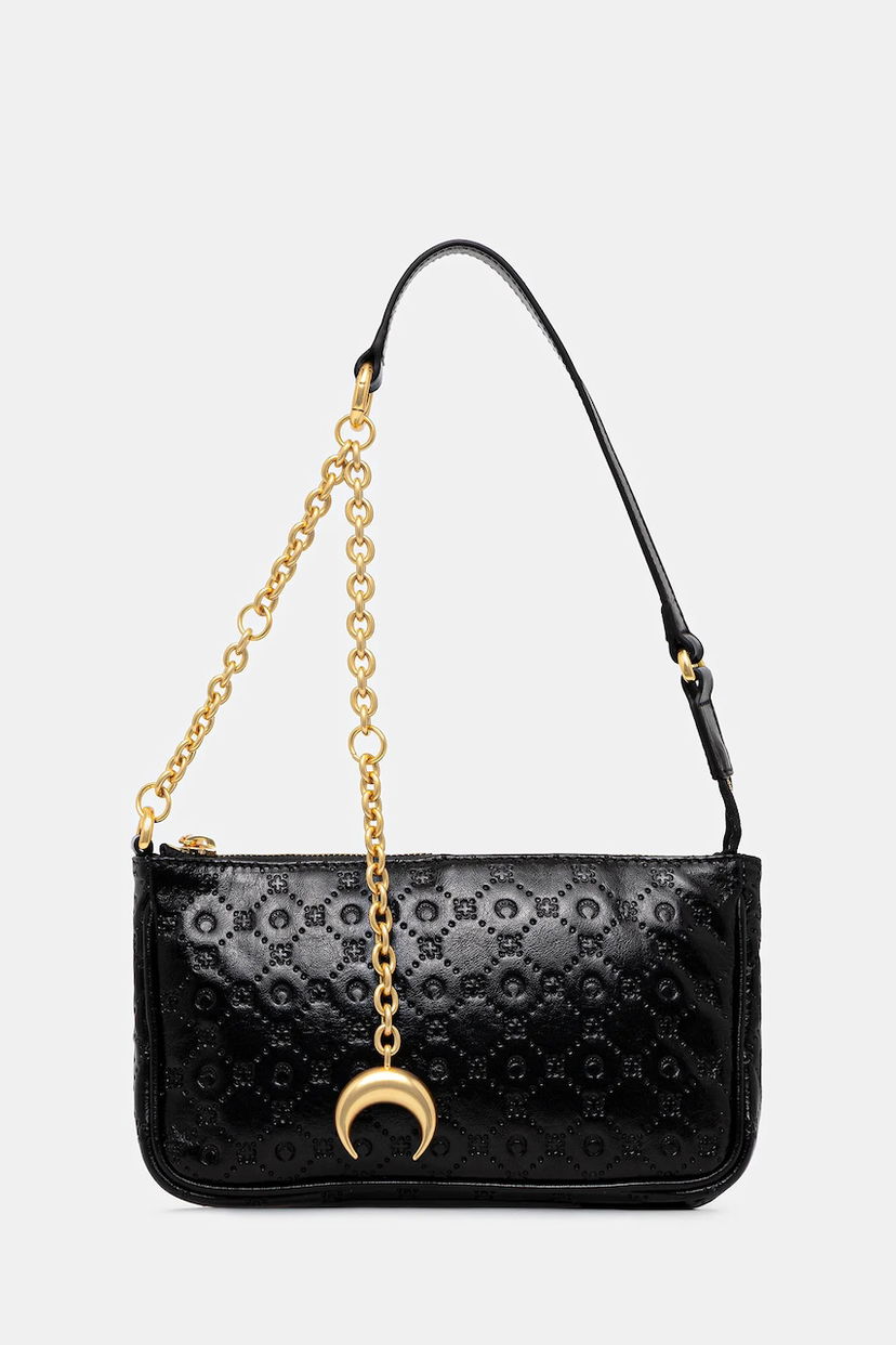 Håndtaske Marine Serre Marine Serre Moonogram Embossed Leather Core Bag Sort | WBA018A.CLEA0051