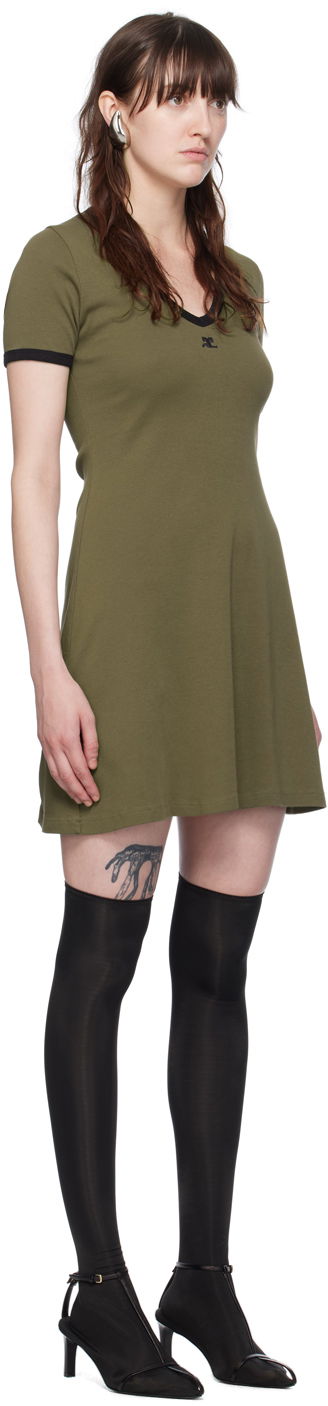 Kjole Courrèges Courrèges V-Neck Mini Dress Grøn | 224JRO397JS0070, 1