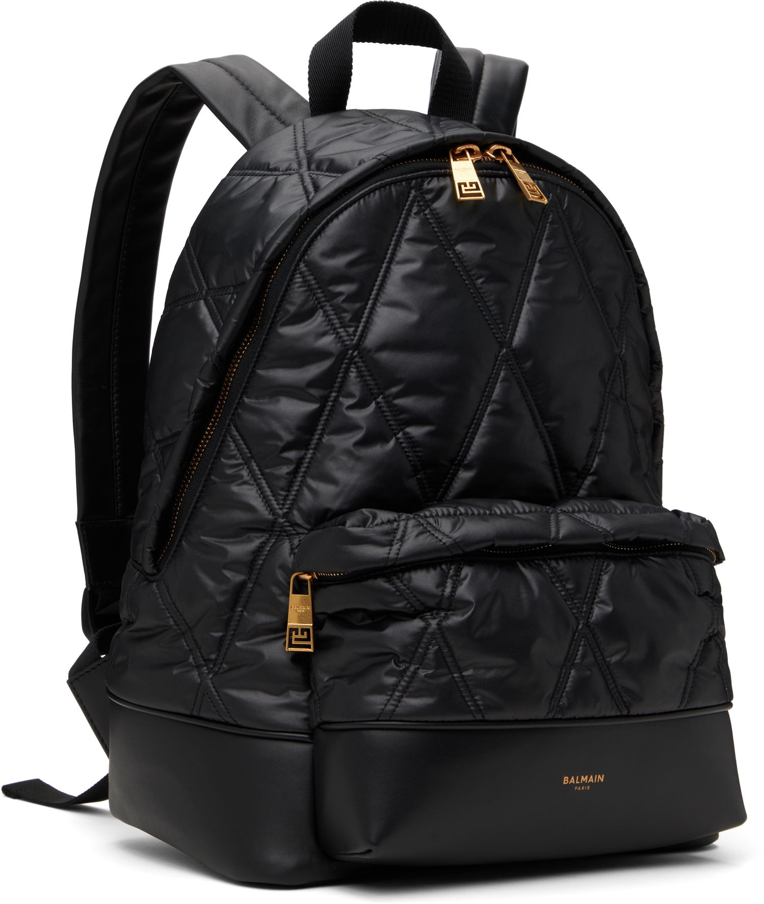 Rygsæk Balmain Balmain Quilted Diamond Backpack Sort | EM1GE150TTNY, 1