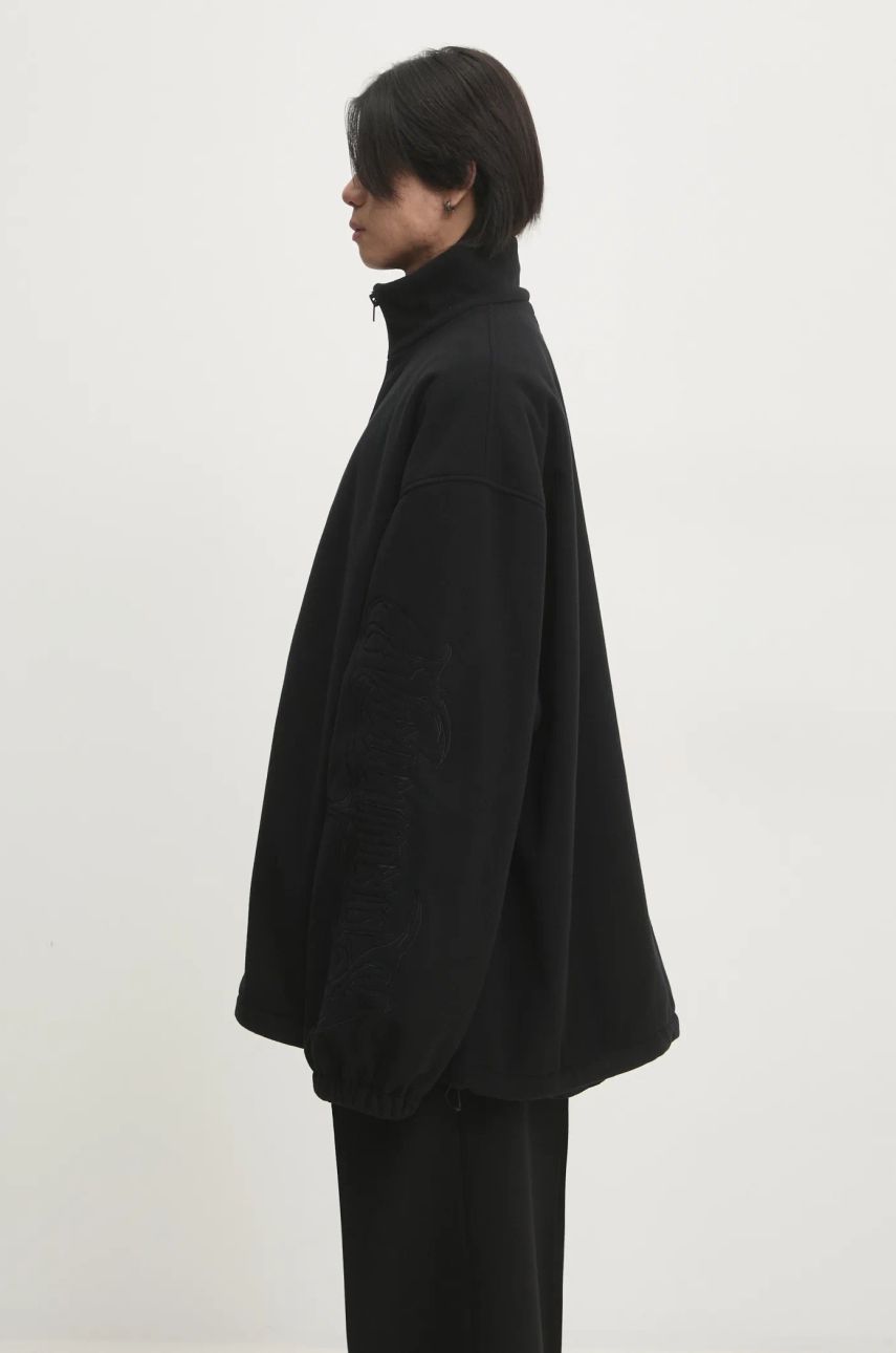 Sweatshirt VETEMENTS VETEMENTS Metal Sleeves Fleece Oversize Jacket Sort | UA66JA380B, 1