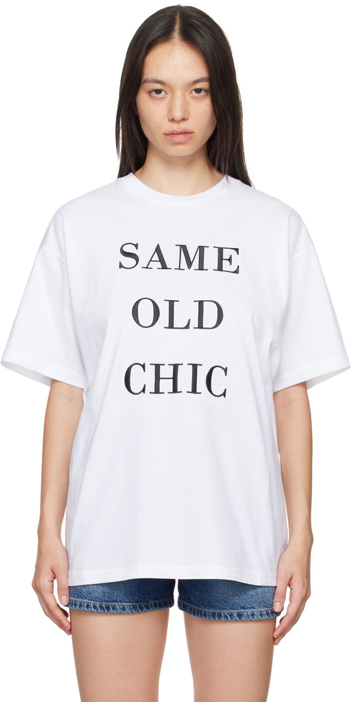 T-shirt Moschino 'Same Old Chic' T-Shirt Hvid | 0710 5541 1001
