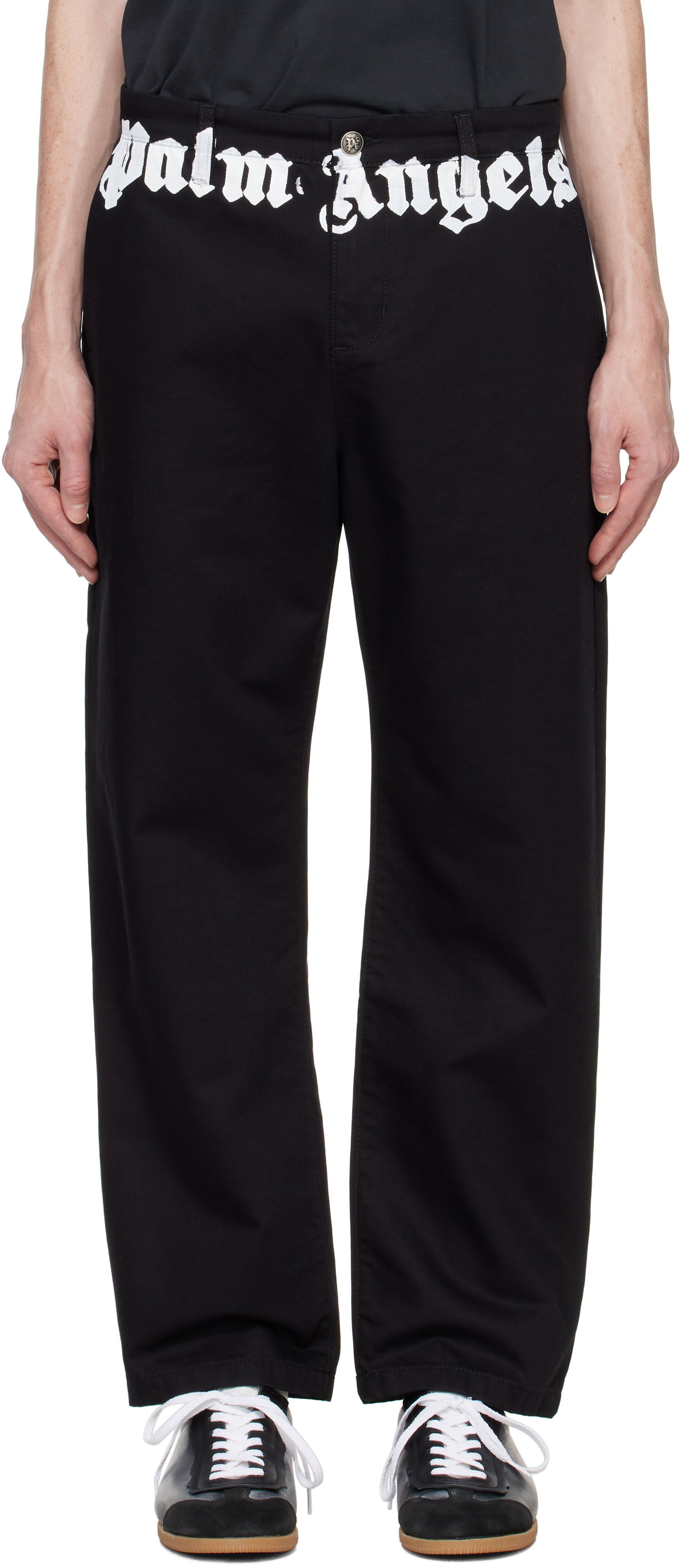 Bukser Palm Angels Classic Logo Chino Trousers Sort | PMCG005F24FAB0011003, 0