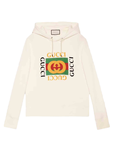 Sweatshirt Gucci Oversize Logo Hoodie Hvid | 454585 X5J57 9541