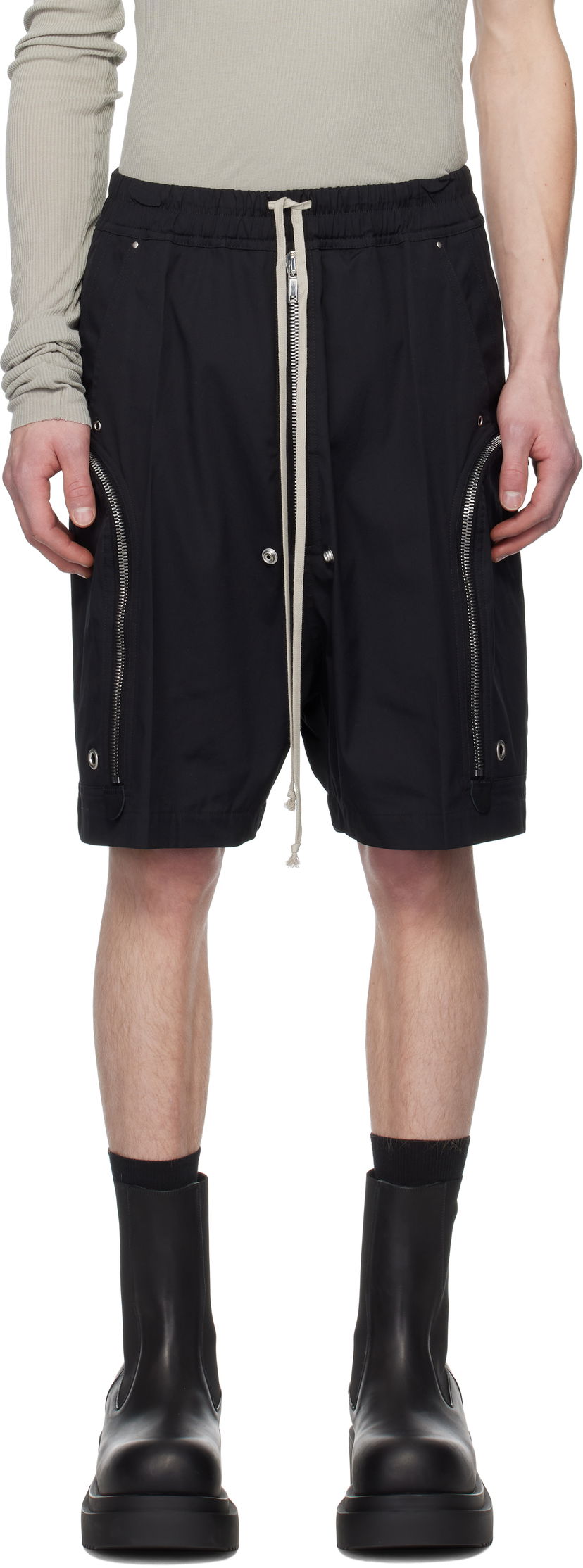 Shorts Rick Owens Rick Owens Hollywood Heavy Bauhaus Bela Shorts Sort | RU01E5392 TE