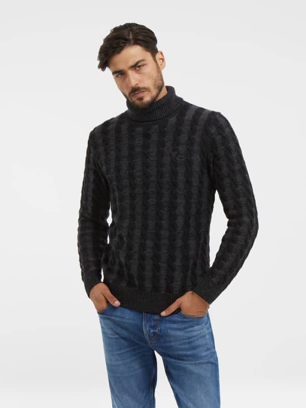 Sweater GUESS Cable Knit Sort | M3BR26Z31D0, 0