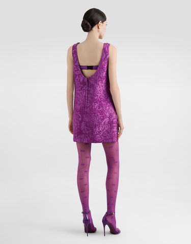 Kjole Dolce & Gabbana Dolce & Gabbana Brocade A-Line Mini Dress Lilla | F6TMLTHJMQOF0571, 2