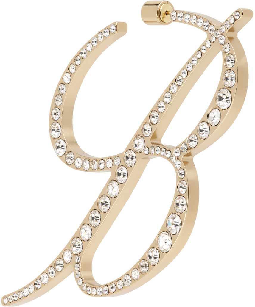 Øreringe Blumarine Crystal-Embellished "B" Monogram Single Earring Metalisk | P444W062A, 1