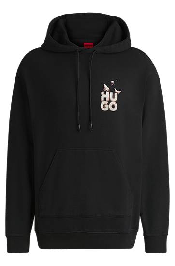 Sweatshirt BOSS Relaxed-fit Hoodie with Seasonal Artwork Sort | 50534047