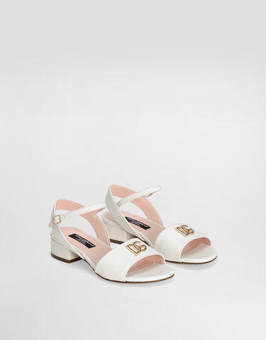 Tilbehør Dolce & Gabbana Dolce & Gabbana Calfskin DG Logo Sandals Hvid | D10935A12238S936, 1