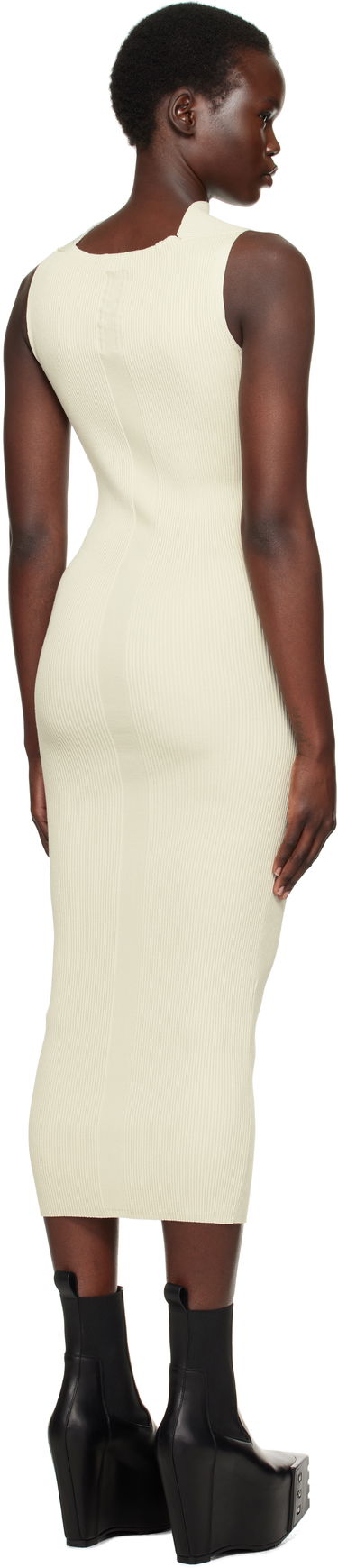 Kjole Rick Owens Rick Owens Hollywood Babel Midi Dress Beige | RP01E7638 RIBVI, 2