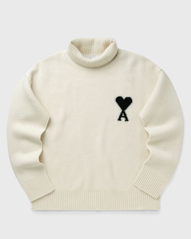 Sweater AMI AMI De Coeur Funnel Neck Sweater Hvid | UKS839.018-151, 1