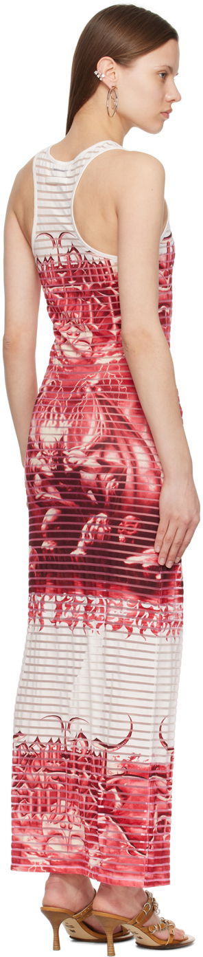 Kjole Jean Paul Gaultier Scoop Neck Graphic Maxi Dress Rød | 24/25-F-RO158-J544-0130, 2