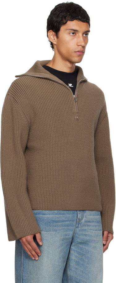 Sweater Courrèges Courrèges Ribbed Wool Trucker Sweater Sort | 325MPU243FI0036, 4