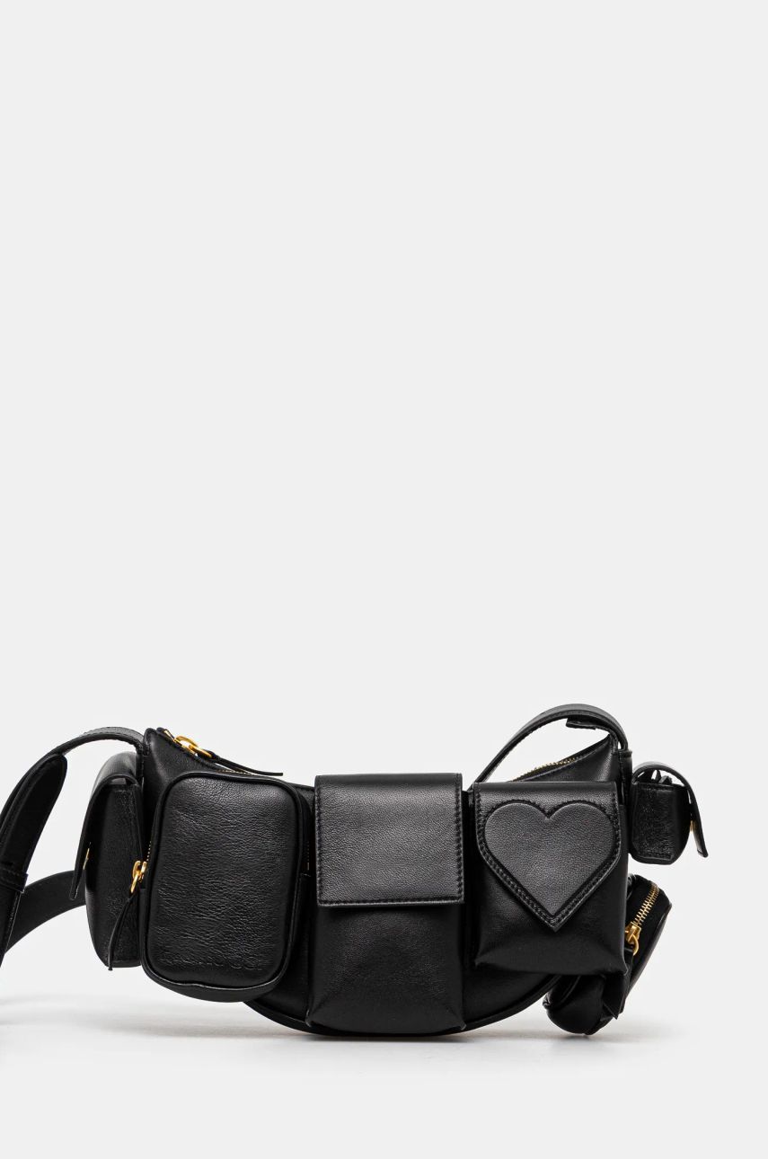 Taljetaske Fiorucci Multi-Pocket Leather Waist Bag Sort | U01FPABA123LE04BK01, 0