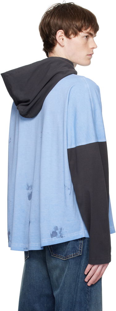 Sweatshirt We11done We11done Painted Long Sleeve Hoodie Blå | WD-TT2-25-784-U-BL, 2