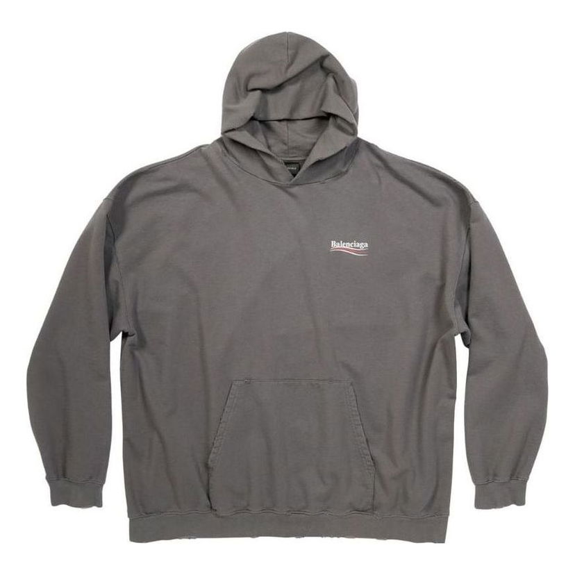 Sweatshirt Balenciaga Large Fit Political Campaign Hoodie Grå | 620973TNVG6