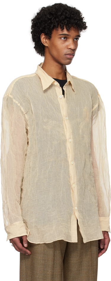 Skjorte Dries Van Noten Dries Van Noten Metallic Thread Shirt Beige | 251-020732-1265, 1