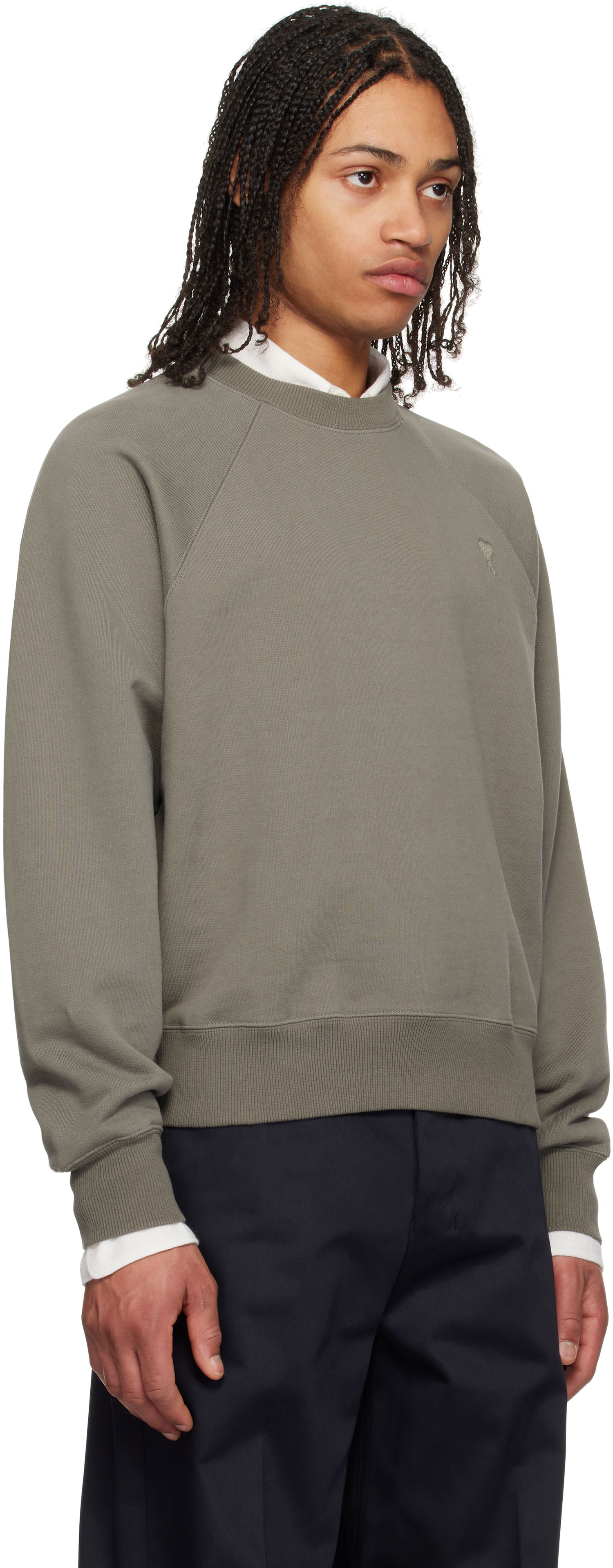 Sweater AMI AMI Paris Tonal Ami de Coeur Sweatshirt Grøn | USW074.747, 1