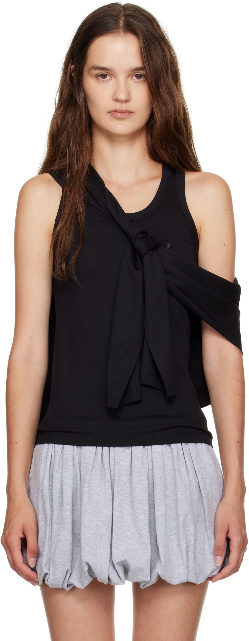 Tanktop Coperni Coperni Knotted Jersey Tank Top Sort | COPJS161F5009