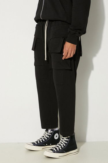 Cargo bukser Rick Owens Rick Owens Creatch Cargo Cropped Drawstring Sweatpants Sort | DU02D2371.RIG, 3