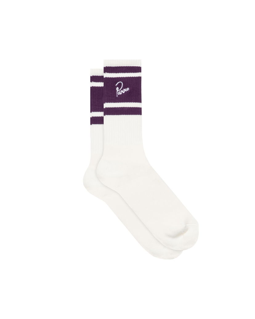 Sokker By Parra Parra Signature Striped Crew Socks Hvid | 53465