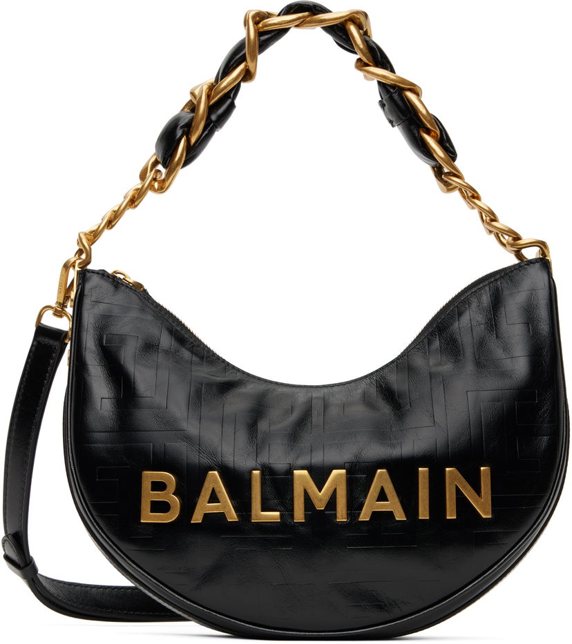 Håndtaske Balmain Balmain 1945 Soft Moon Shoulder Bag Sort | EN1BQ954LETF