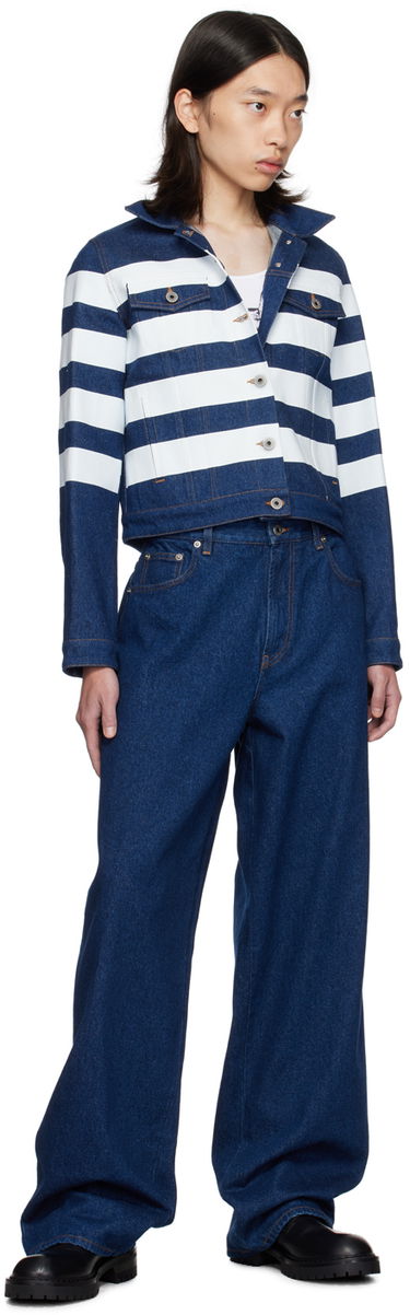 Jakke Jean Paul Gaultier Gaultier 'The Marinière' Striped Denim Jacket Mørkeblå | 24/30-F-VE071IP-D017-5501, 3