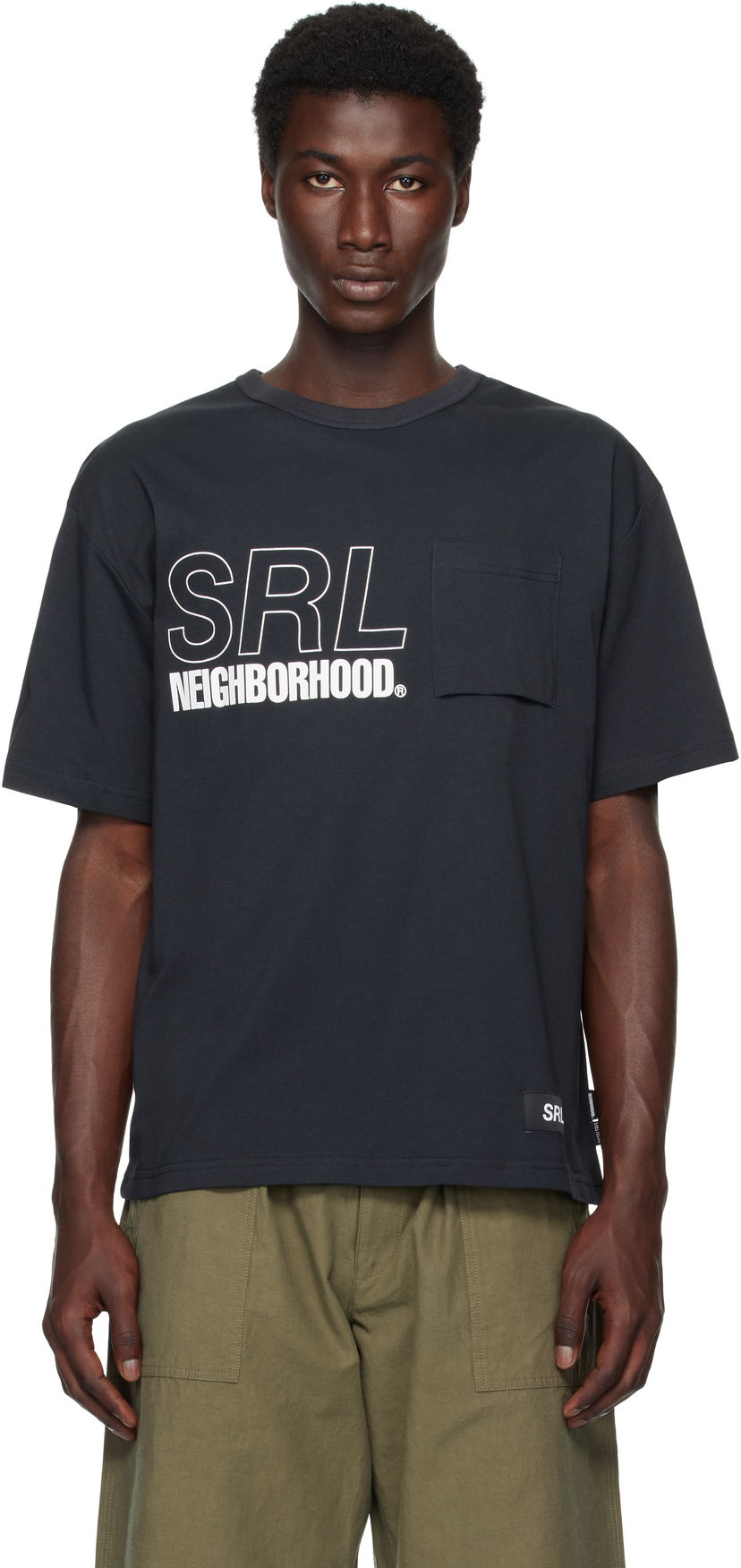 T-shirt Neighborhood Neighborhood 'SRL' Sheltech Crewneck Short Sleeve Graphic T-Shirt Sort | 251BWNH-CSM03
