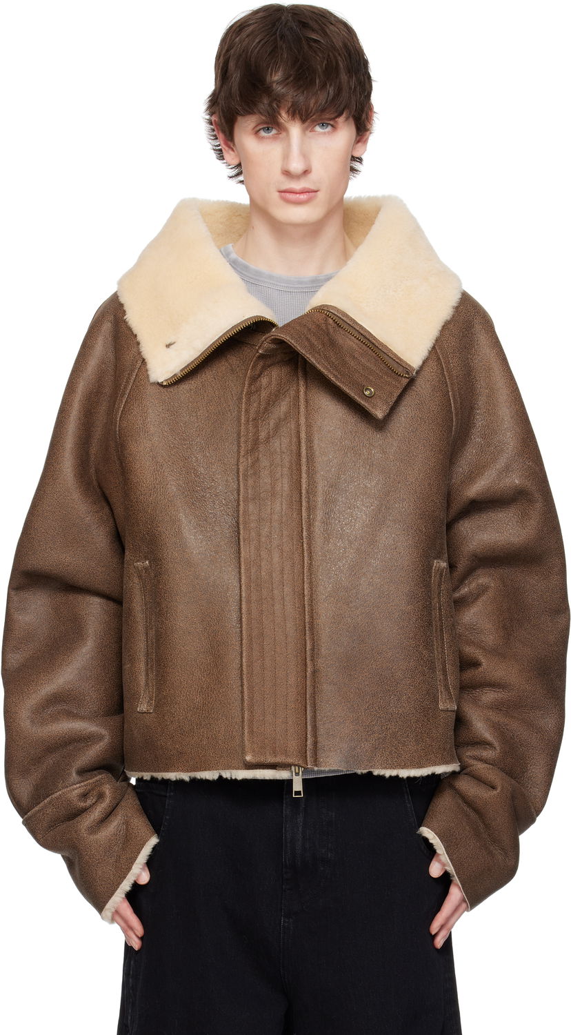 Bomberjakke Entire Studios Entire Studios Bulk Shearling Jacket Brun | ESU-S25-13014-CO