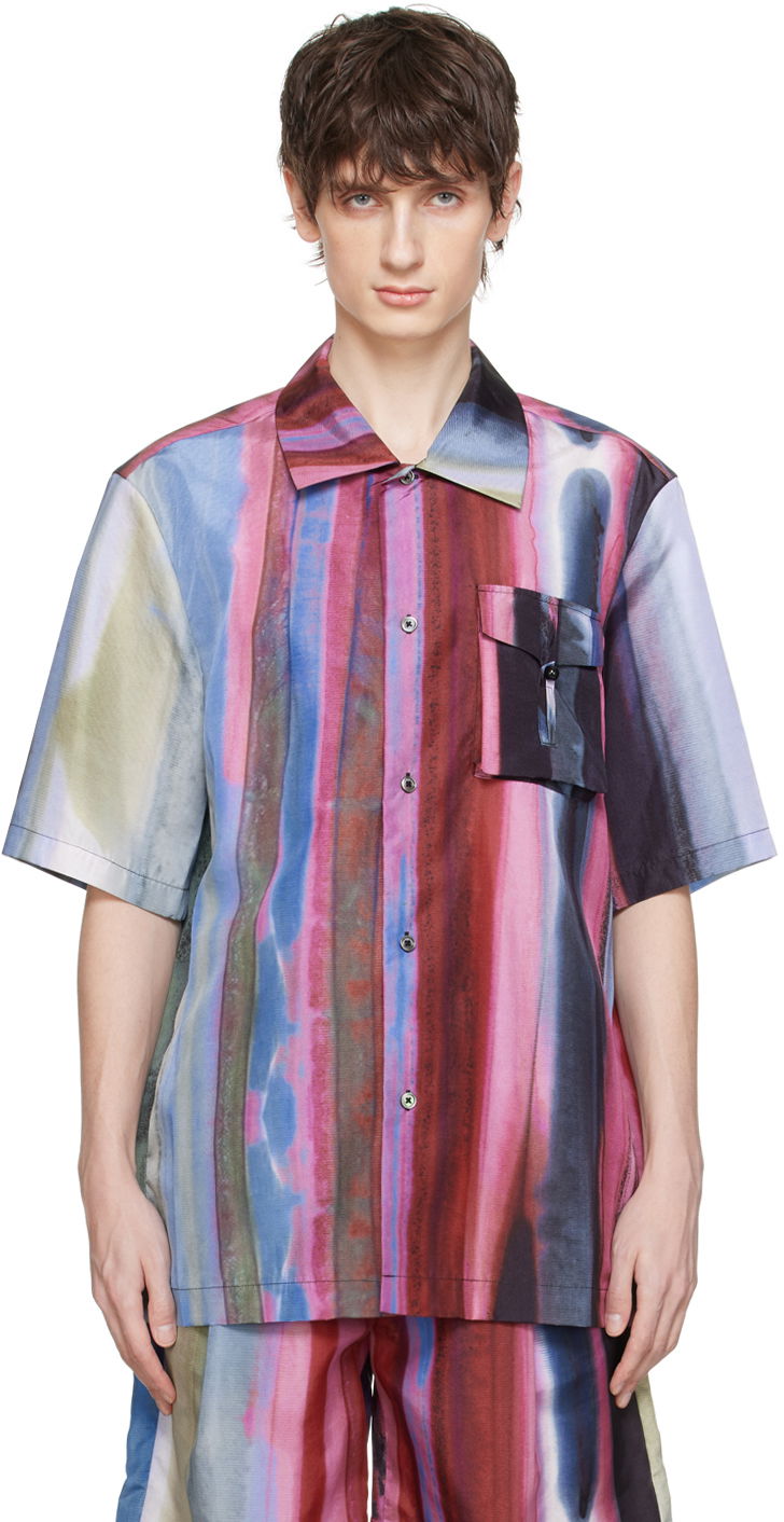 Skjorte Feng Chen Wang Feng Chen Wang Bellows Pocket Short Sleeve Shirt Flerfarvet | FUS17SR15