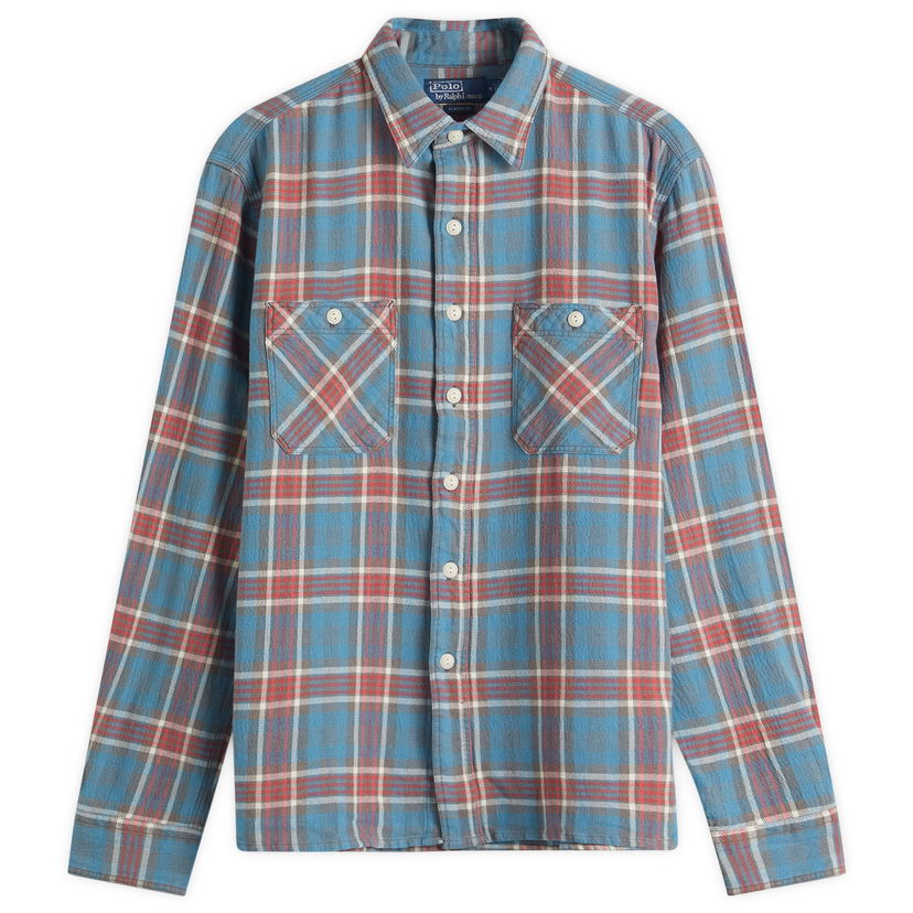 Skjorte Polo by Ralph Lauren Polo Ralph Lauren Outdoor Flannel Shirt, Size Large Blå | 710966125001