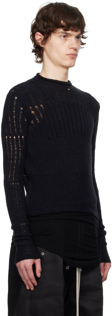 Sweater Rick Owens Rick Owens Hollywood Grid Knit Cropped Sweater Hvid | RU01E5680 KGRID, 4