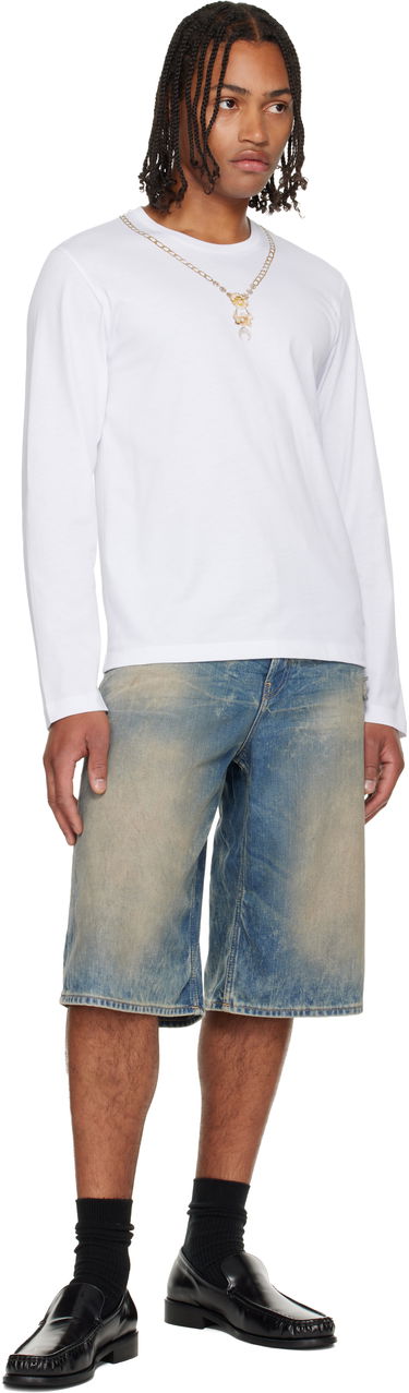 T-shirt Marine Serre Marine Serre Trompe L'Œil Jewelry Jersey LS T-Shirt Hvid | MTT076ACJER0092, 3