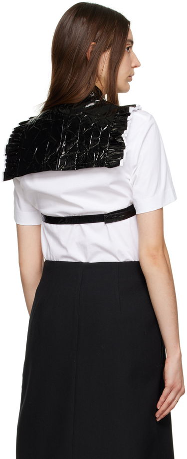 T-shirts og tank tops SHUSHU/TONG SHUSHU/TONG Ruffled Pintuck Bib Top Sort | AW22TO10 PPU221, 2