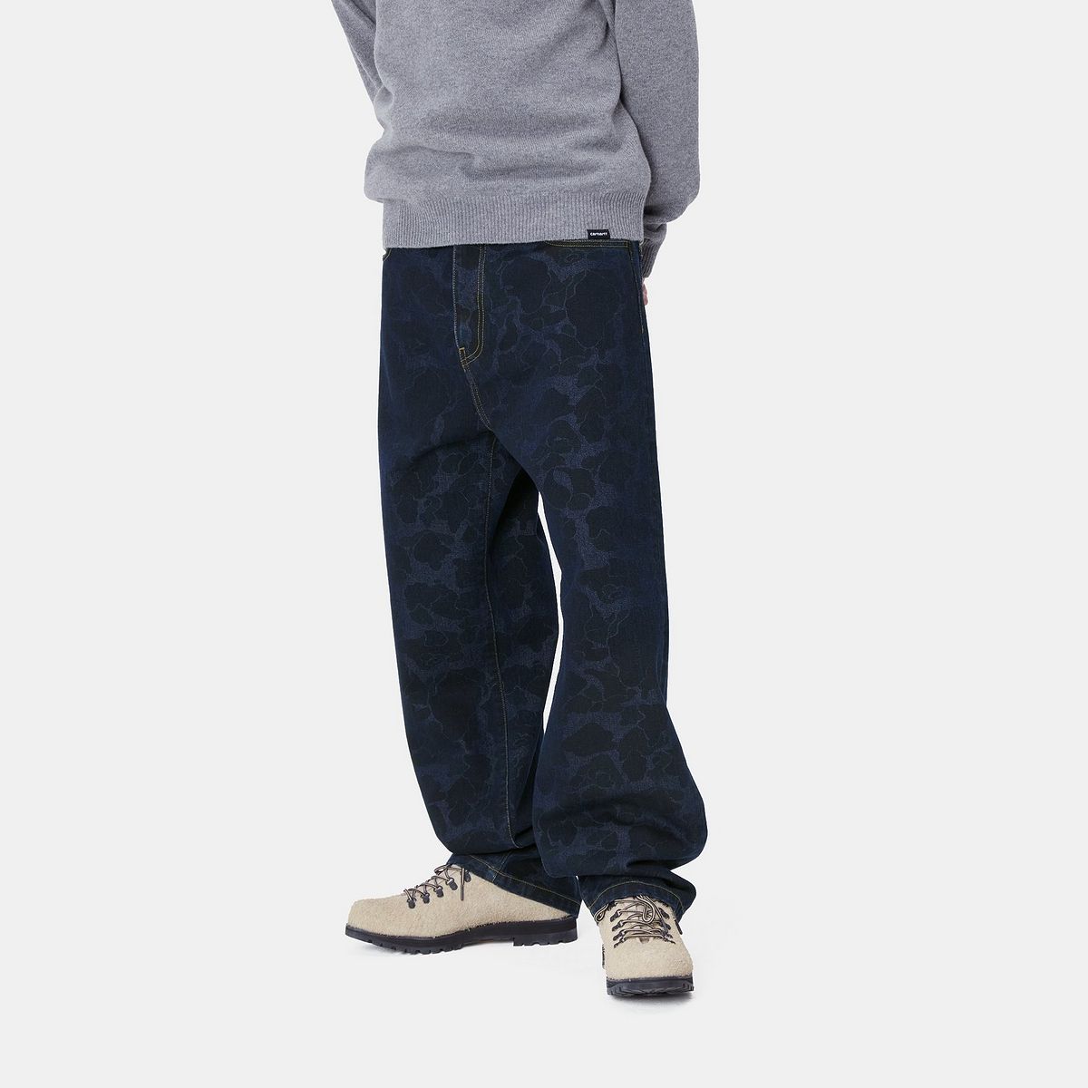 Jeans Carhartt WIP Relaxed Fit Printed Cotton Canvas Pants Blå | I033755_3, 1