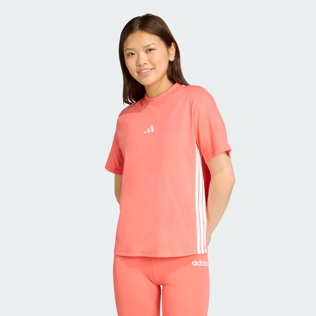 T-shirt adidas Performance Essentials 3-Stripes Tee Lyserød | KE4377, 0