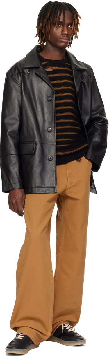 Frakker Maison Margiela MM6 Maison Margiela Sports Leather Jacket Sort | SH0AM0045 M07005, 3