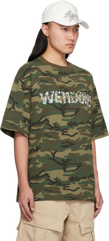 T-shirt We11done We11done Camo Sparkle Logo T-Shirt Grøn | WD-TT0-25-741-U-MX, 1