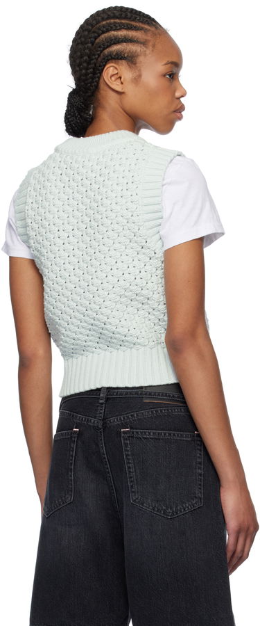 Sweater GANNI GANNI Textured Cotton Knit Vest Grøn | K2348, 2