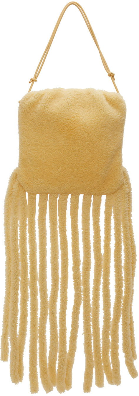 Håndtaske Bottega Veneta Shearling 'The Fringe' Shoulder Bag Gul | 630363 V03F1