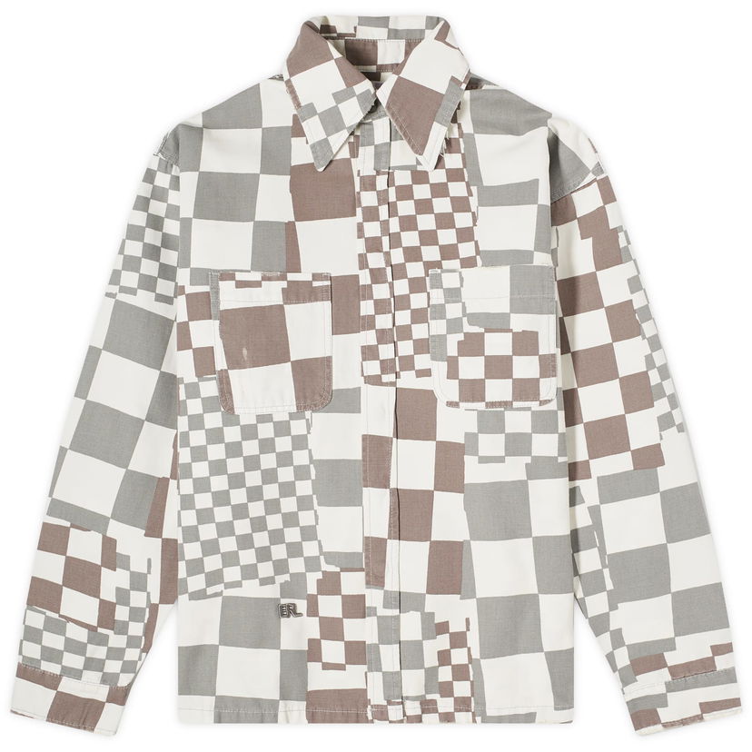 Skjorte ERL Checkerboard Canvas Shirt Flerfarvet | ERL08J010-BKW