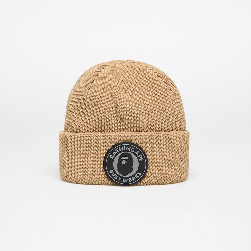 Beanie BAPE Knit Beanie with Logo Patch Brun | 001HTK801009M BEI