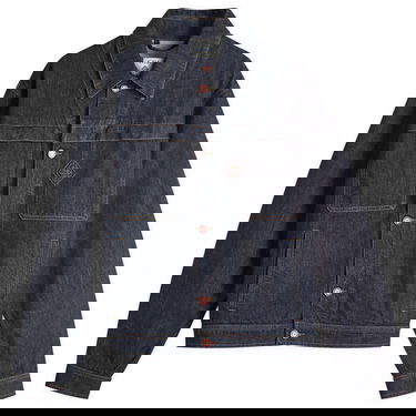 Jakke Casablanca Casablanca Embroidered Monogram Denim Jacket, Size Large Blå | MPF25-JK-401-01, 0