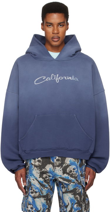 Sweatshirt ERL 'California' Print Fleece Hoodie Blå | ERL09T022, 0