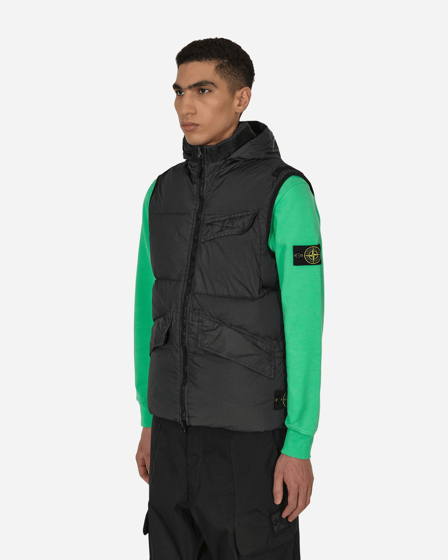 Vest Stone Island Garment Dyed Crinkle Reps R-NY Down Vest Sort | 7715G0123 V0029, 1