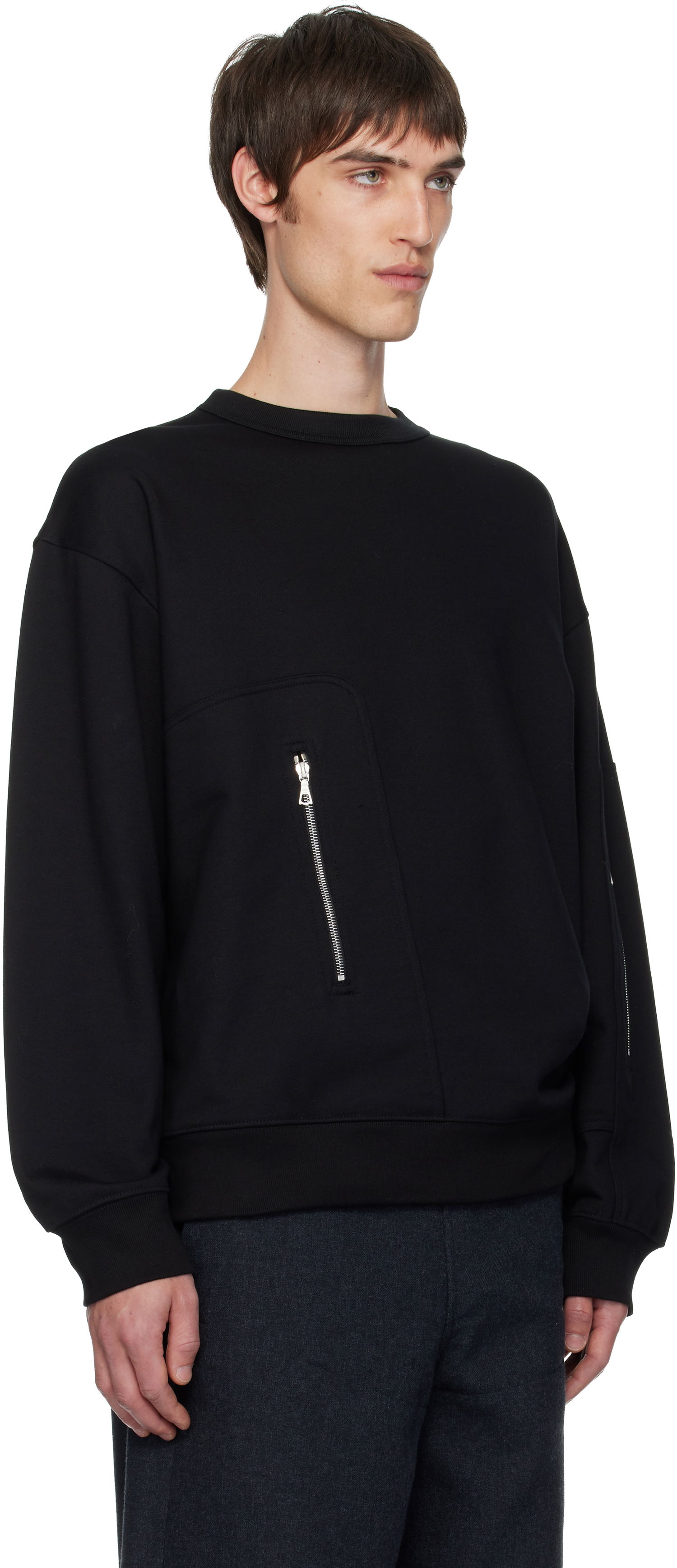 Sweatshirt Dries Van Noten Dries Van Noten Strap Sweatshirt Sort | 252-021146-2611, 1